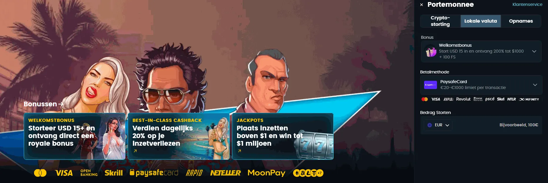 Paysafecard in het Snatch online casino Betaalmethode bij Snatch casino