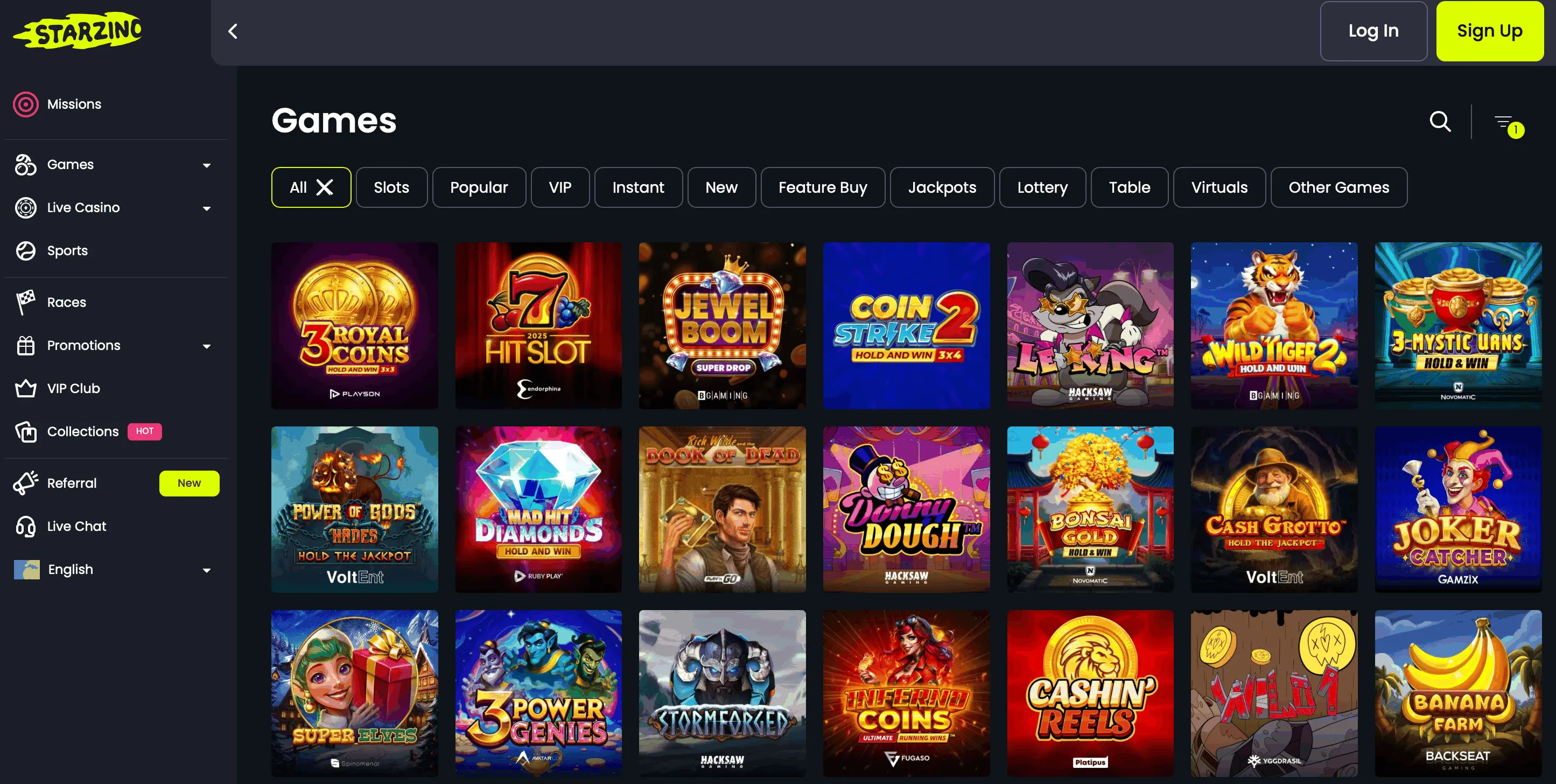 Starzino Spelbibliotheek Starzino Casino Spellen